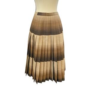 Highland Queen pure virgin wool reversible tartan pleated skirt vintage size 10